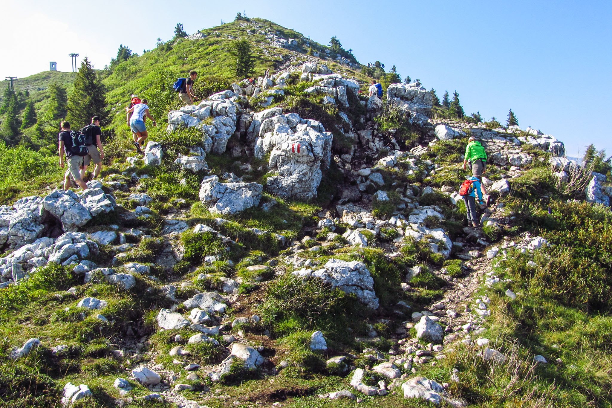 Der erste Anstieg auf der Wanderung zur Cima delle Pozzette Der erste Anstieg auf der Wanderung zur Cima delle Pozzette