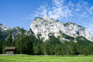 Am Startpunkt der Wanderung zur Plumsjochhütte