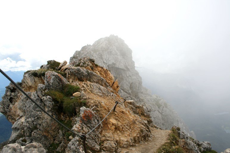 Beginn des Klettersteigs - hier gehen wir nicht weiter