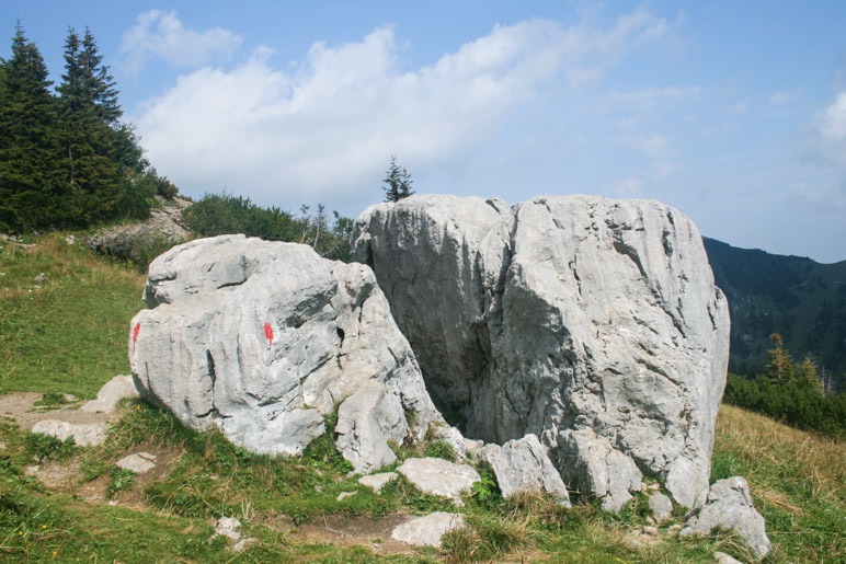 Der Kletterfelsen am Taubensteinsattel