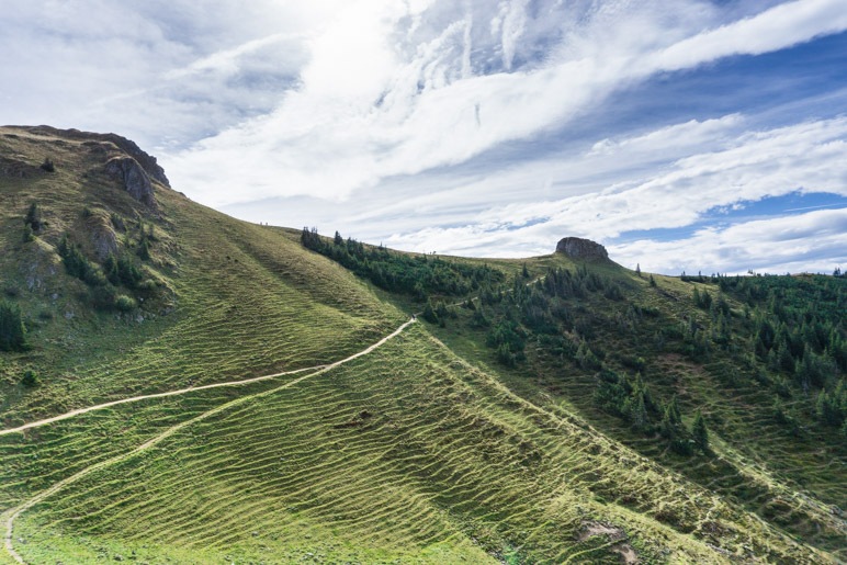 Der Wanderweg zum Kirchsteinsattel