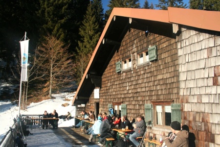 Terrasse der Lenggrieser Hütte