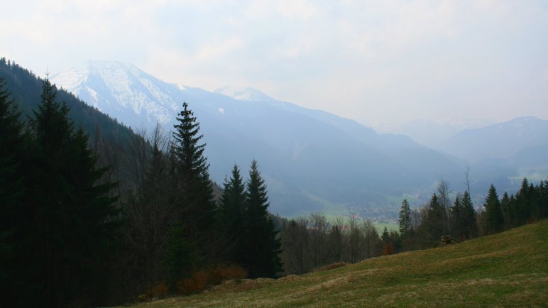 Ausblick von der Galaun auf den Wallberg und Rottach-Egern