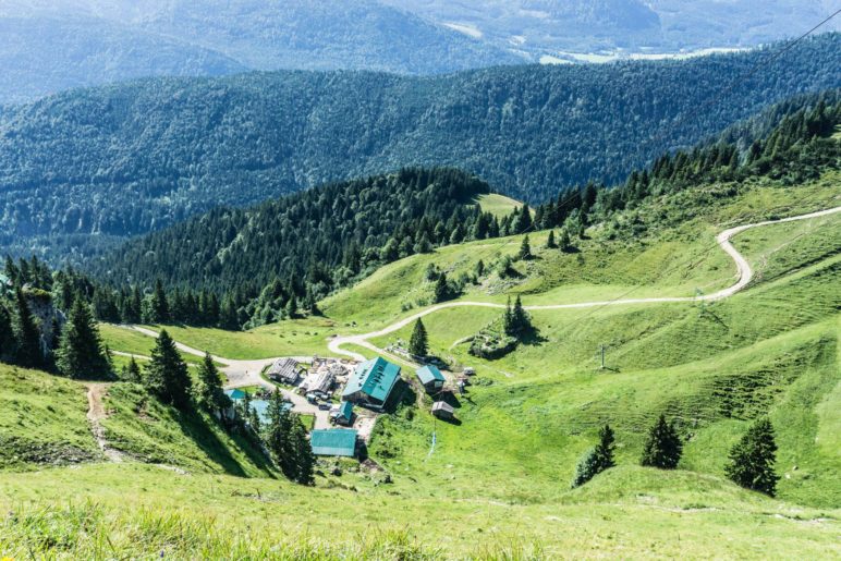 Ein Blick hinunter zur Stie-Alm, die wir auf dem Rückweg besuchen