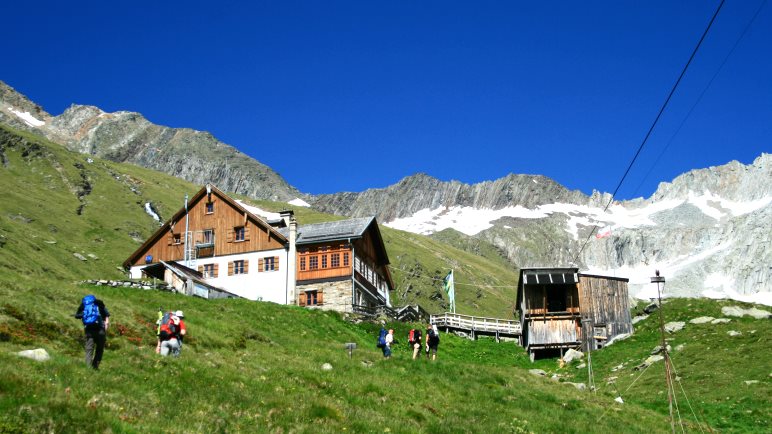 Das Furtschaglhaus - Ziel der ersten Etappe der Wanderung