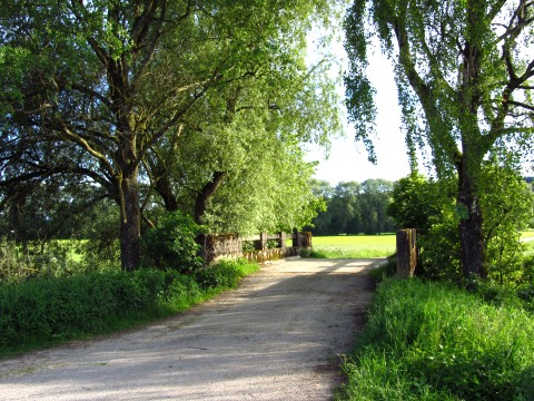 Neben dieser Brücke steht der Gedenkstein