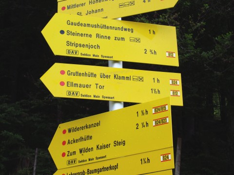 Mehrere Wege führen zur Gruttenhütte - wir wollen durchs Klamml Mehrere Wege führen zur Gruttenhütte - wir wollen durchs Klamml