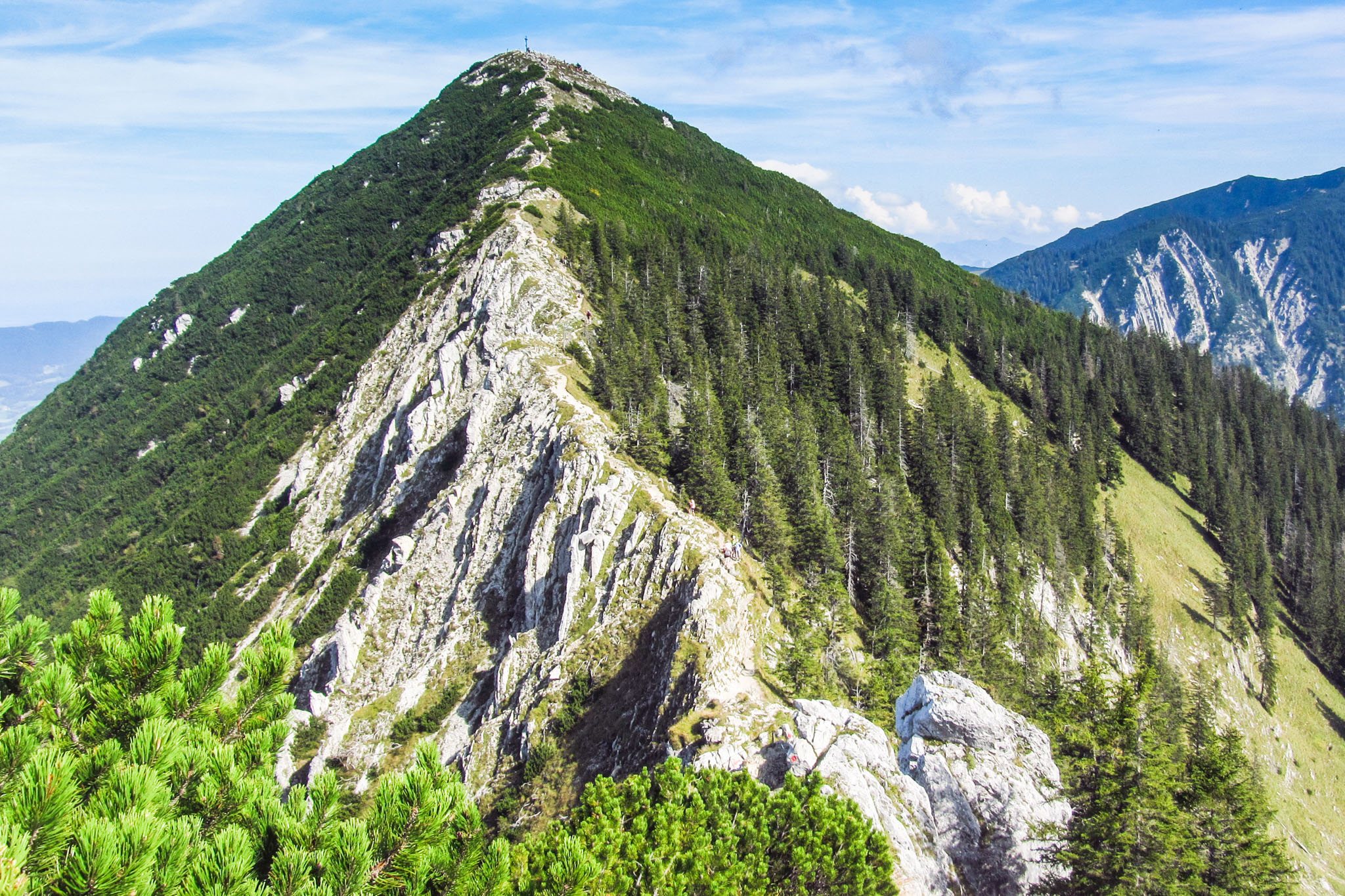 Blick zurück auf Gratweg und Brecherspitz
