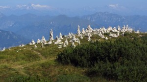 Die Steinmandl auf dem Weg zu Cima Pozzette