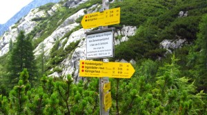 Wegweiser an der Trischübelalm