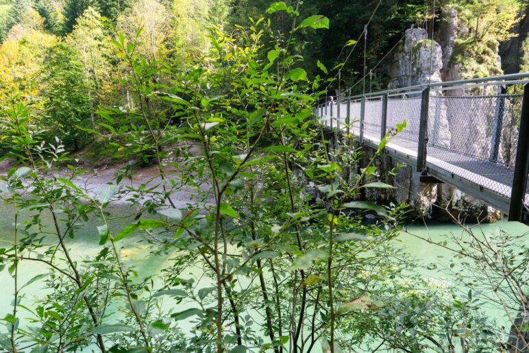 Die Hängebrücke hinüber zum Klobenstein