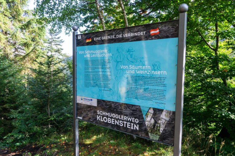 Die Infotafel auf dem höchsten Punkt