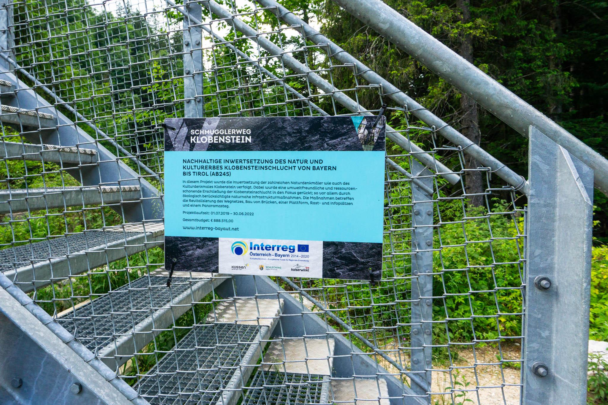 Informationstafel zum interreg-Projekt