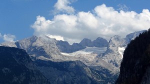 Der Gosaugletscher vom Aufstiegsweg zur Gablonzer Hütte aus gesehen