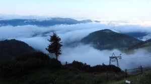 Morgennebel unterhalb der Hofpürglhütte