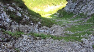 Der Stuhljoch-Steig von oben gesehen