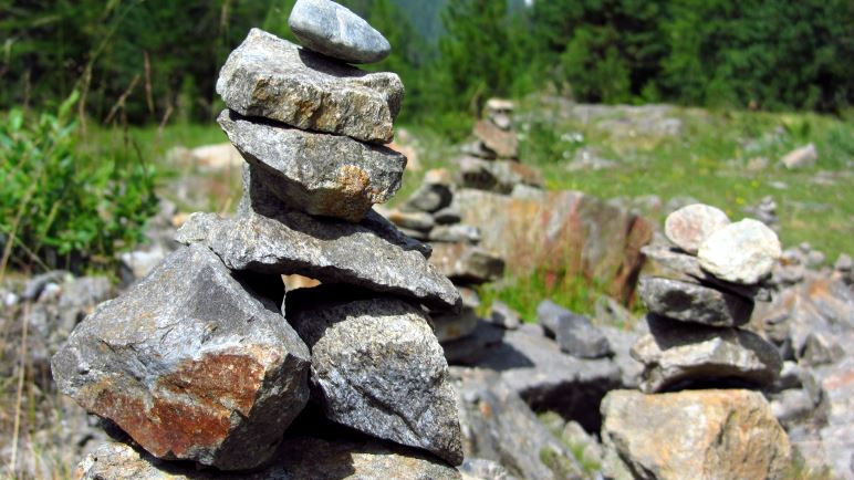 Steinmanndl auf dem Weg zur Amberger Hütte