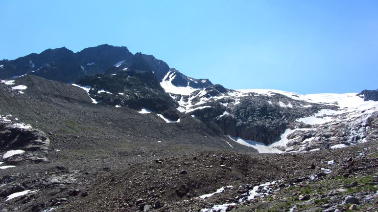 Steine, Felsen, Geröll - die Landschaft vor dem Sulztalferner