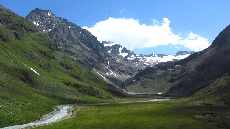 Dort hinten sieht man ihn, den Sulztalferner