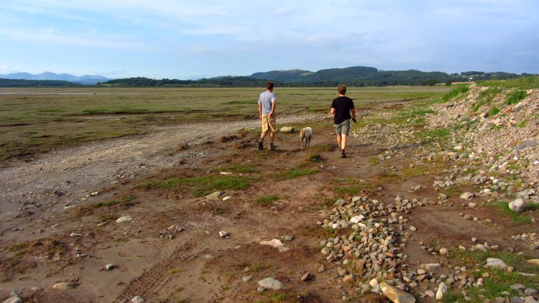 In der Nähe des Bauernhofs wird der Weg ziemlich matschig