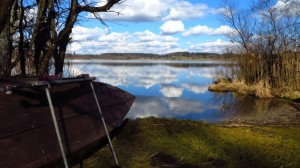 Ein Boot am Südufer des Pelhamer Sees