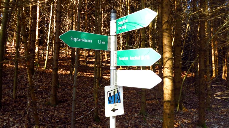 Wegweiser an der Seenplatte