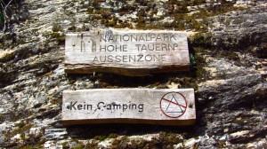 Im Nationalpark Hohe Tauern. Gut, dass wir einen Hüttenplatz haben, Camping wäre verboten