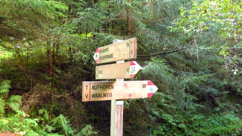 Am Beginn des Waalwegs oberhalb von Gais