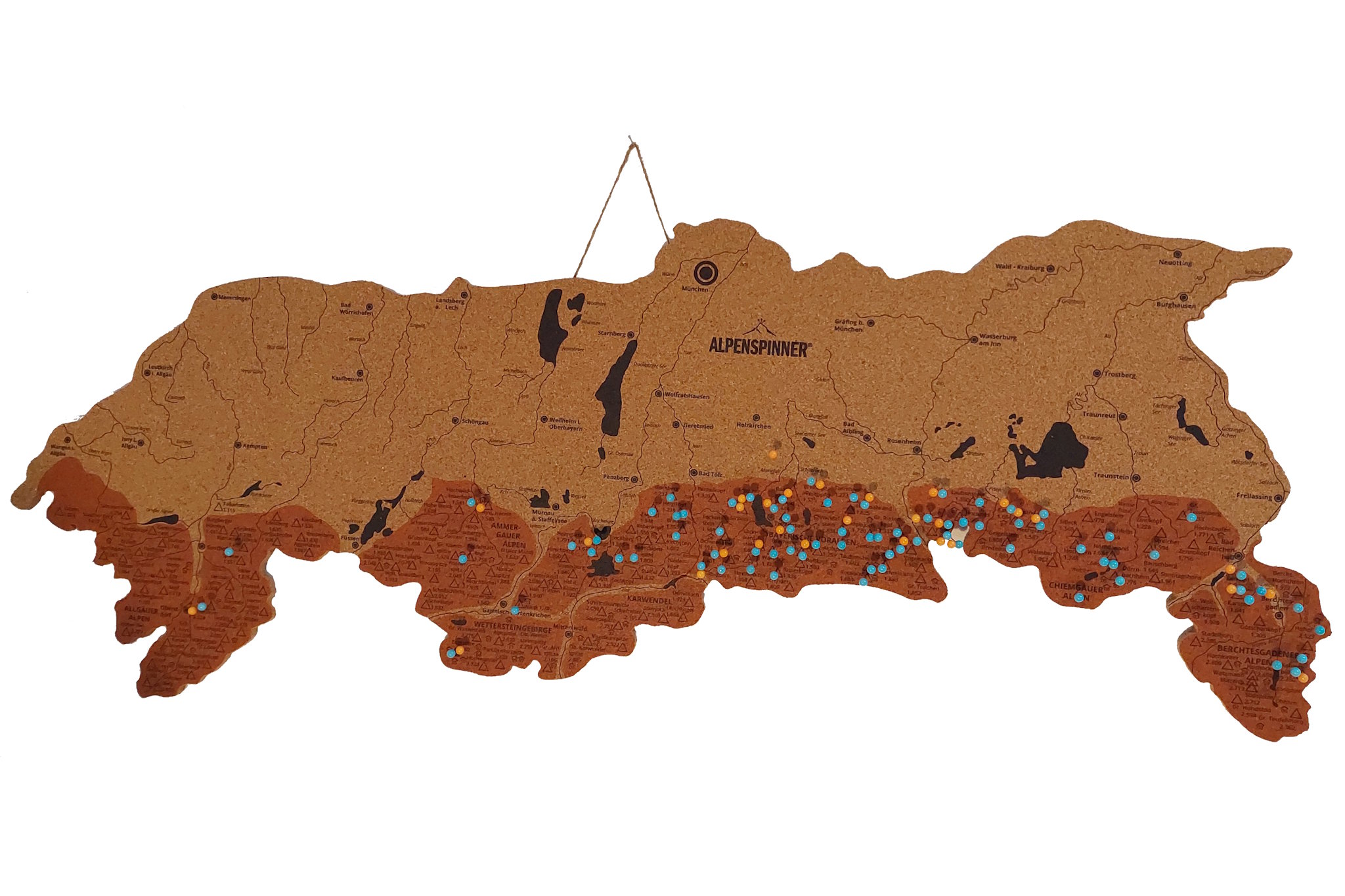 Korkkarten von Alpenspinner, hier die Bayerischen Alpen
