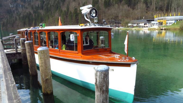 Unser Boot, mit dem wir nach St. Bartolomä fahren werden