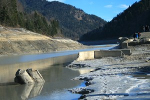 Die Isar und Alt-Fall im Sylvensteinsee