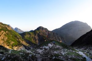 Morgens an der Lamsenjochhütte