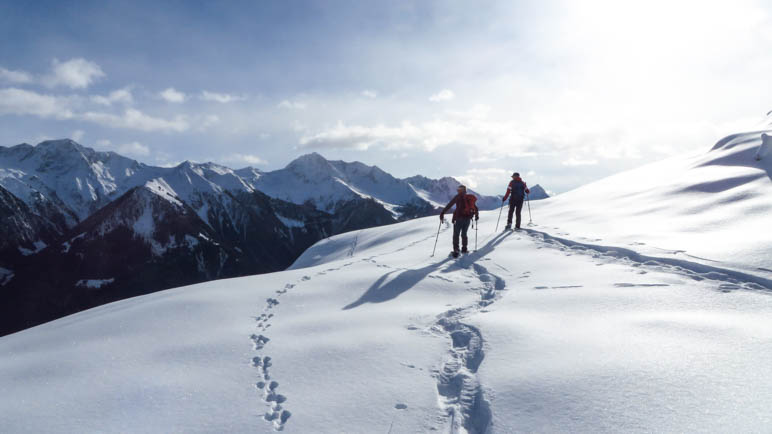 Schneeschuhtour auf das Hahnl im Nationalpark Texel-Gruppe