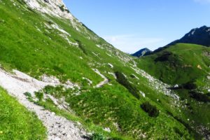 Auf dem Weg von der Lamsenjochhütte zum westlichen Lamsenjoch