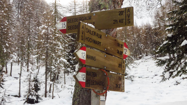 Der Abzweig zur Seeberg-Alm