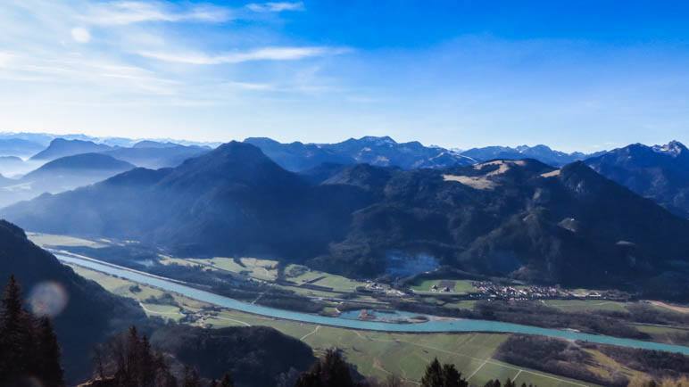 Das inntal, gegenüber liegen Wildbarren , Asten, Brünnstein und der Große Traithen