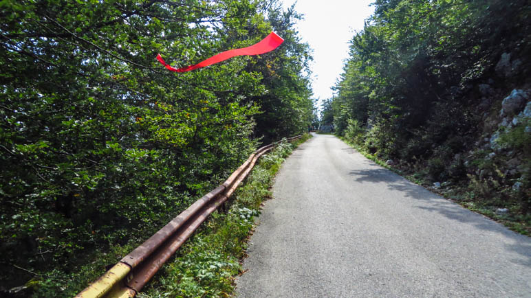 Die letzten Minuten führt der Weg über die Straße hinauf zum Gipfel