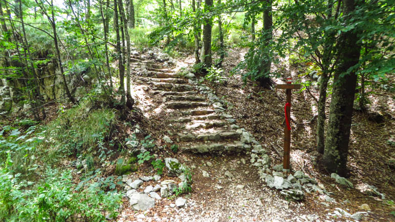 Grobe Treppen auf dem Weg