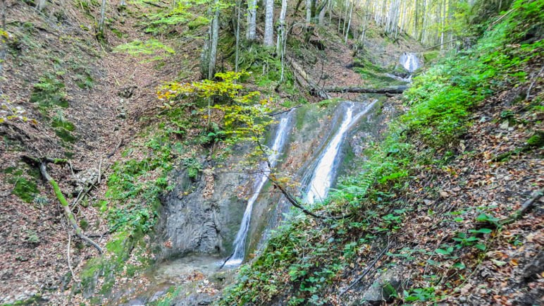 Einer der Wasserfälle am Ende des Sulzersteigs