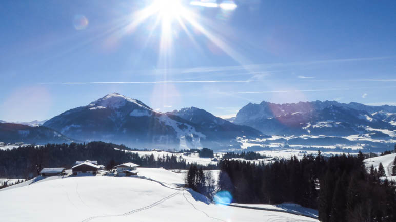 Der erste Ausblick auf das Kaisergebirge