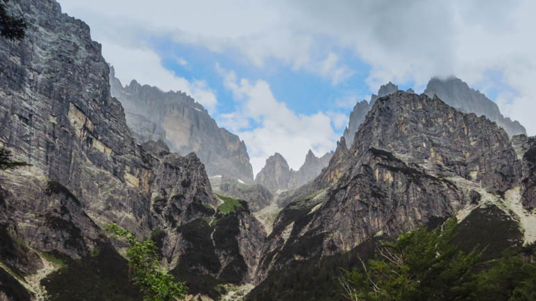 Ein Blick zurück ins Valle delle Seghe