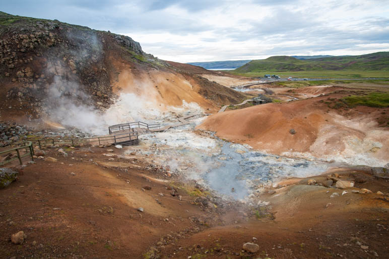 Das Geothermalgebiet Seltún auf der Halbinsel Reykjanes. Es riecht etwas streng dort