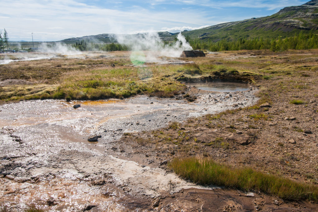 Extreme Landchaft im Gebiet des Geysir