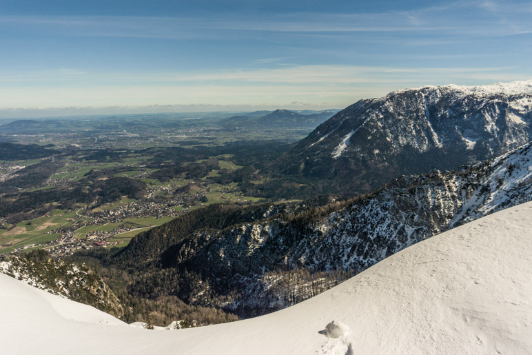 Ein Blick von der Schlegelmulde ins Salzburger Land