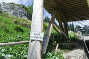 Ein Hinweis für mitfahrende Hasen? Löffel einfahren!