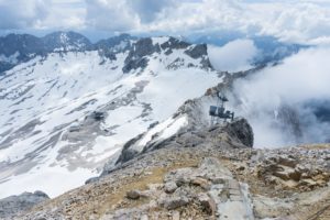 Hier endet der Aufstieg vom Zugspitzplatt zum Gipfelbereich