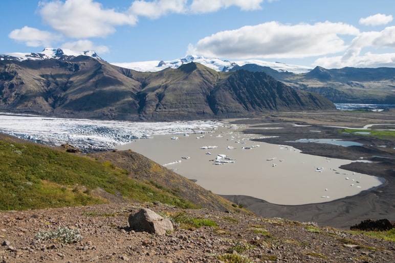 Ein letzter Blick zum Gletschersee des Skaftafellsjökull