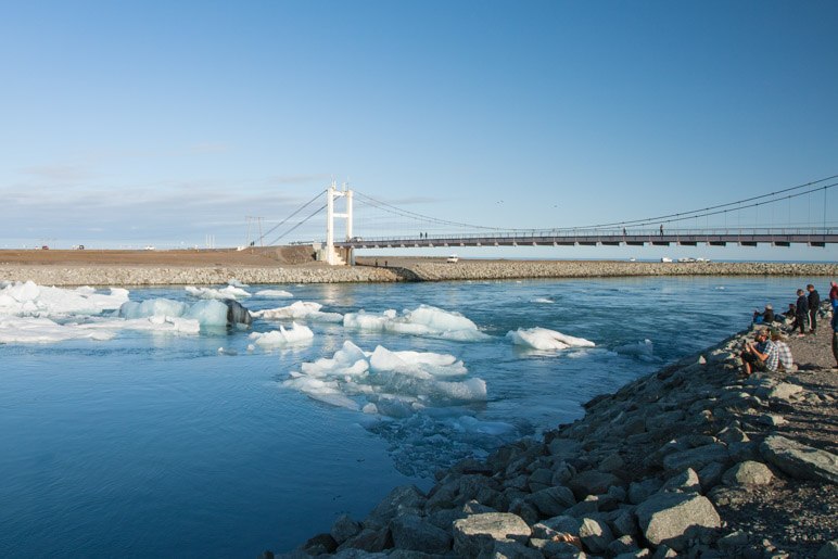 Die Brücke über den Jökulsá á Breiðamerkursandi