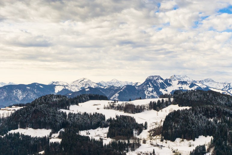 Der Blick nach Westen von der Wildbichl-Alm