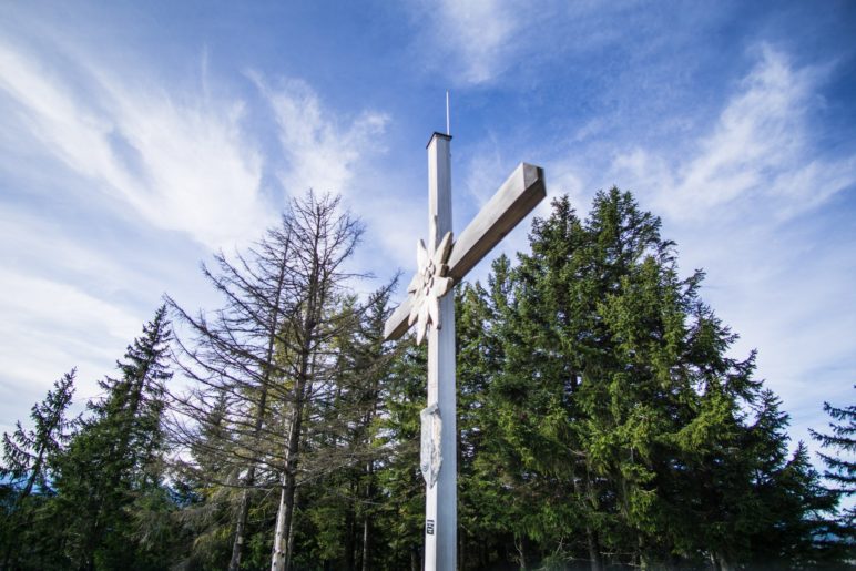 Das Gipfelkreuz des Wildbarren auf 1448 Meter Höhe